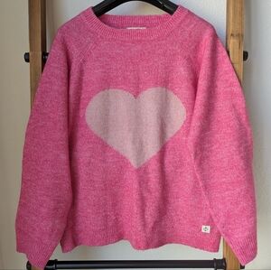 ANORAK Women's Pink Heart Crewneck Sweater